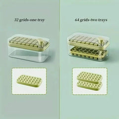 101oz. Ice Cube Tray Set - 64 Pcs Silicone Ice Cube Tray With Lid & Bin