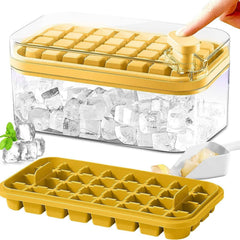 101oz. Ice Cube Tray Set - 64 Pcs Silicone Ice Cube Tray With Lid & Bin