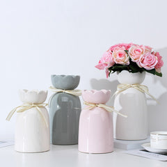 European Ribbon Ceramic Vase for Dining Table and Home Decoration
