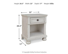 Robbinsdale - One Drawer Night Stand - Antique White