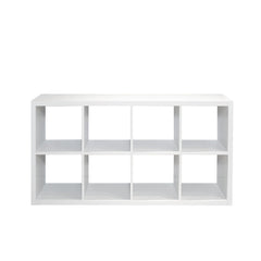 White 8-Cube Organizer Bookcase Storage Shelves for Home and Office