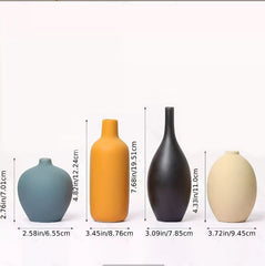 Modern Ceramic Vase Set Three Piece Floral Decor for Living Room