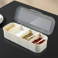 Japanese Minimalist Seasoning Box with Lid Multi Grid Kitchen Organizer