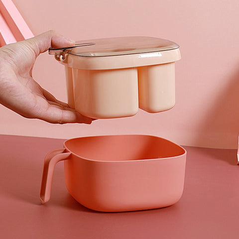 Press Type Four Grid Seasoning Box with Spoon and Transparent Lid