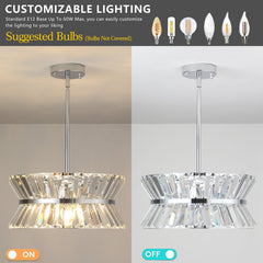 Modern Round Crystal Chandelier Luxury Ceiling Light for Living Room Decor