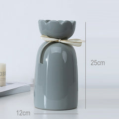 European Ribbon Ceramic Vase for Dining Table and Home Decoration