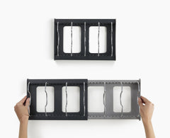 Telescopic Kitchen Storage Rack with Pot Lid Organizer and Drain Tray