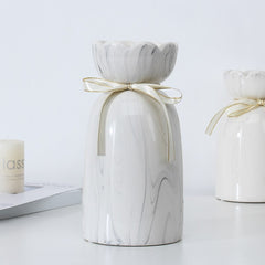 European Ribbon Ceramic Vase for Dining Table and Home Decoration