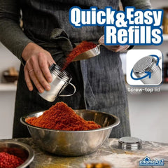 304 Stainless Steel Seasoning Powder Dispenser with Curved Handle Shaker