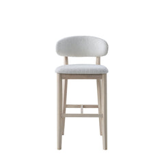 ACTU Bar Stools Set of 2, 30” Upholstered Bar Height Stools, Solid Wood, Mid-Century Modern