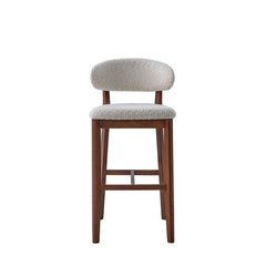 ACTU Bar Stools Set of 2, 30” Upholstered Bar Height Stools, Solid Wood, Mid-Century Modern