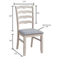 ACTU Farmhouse Dining Table Set with Upholstered Chairs for 4–6