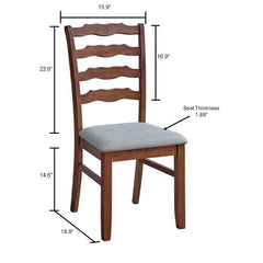 ACTU Farmhouse Dining Table Set with Upholstered Chairs for 4–6