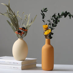 Modern Ceramic Vase Set Three Piece Floral Decor for Living Room