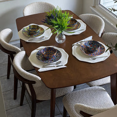 ACTU Scandinavian Dining Table Set with Upholstered Chairs for Small Spaces (Seats 4–6)
