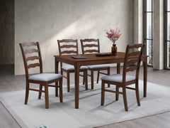 ACTU Farmhouse Dining Table Set with Upholstered Chairs for 4–6