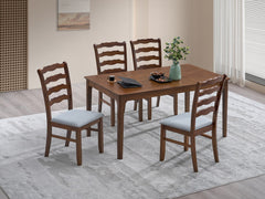 ACTU Farmhouse Dining Table Set with Upholstered Chairs for 4–6