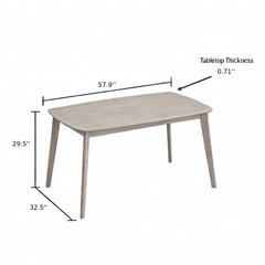 ACTU Scandinavian Dining Table Set with Upholstered Chairs for Small Spaces (Seats 4–6)