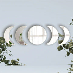 5PCS Moon Phase Acrylic Mirror Wall Stickers for Bedroom Living Room