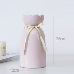 European Ribbon Ceramic Vase for Dining Table and Home Decoration