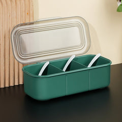 Japanese Minimalist Seasoning Box with Lid Multi Grid Kitchen Organizer