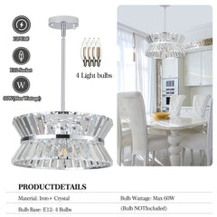 Modern Round Crystal Chandelier Luxury Ceiling Light for Living Room Decor