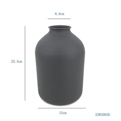 Matte Black Metal Vase for Dried Flowers and Modern Home Decor