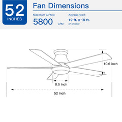52" Low Profile Ceiling Fan with Lights