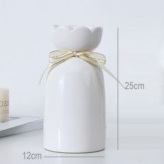 European Ribbon Ceramic Vase for Dining Table and Home Decoration
