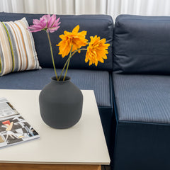 Matte Black Metal Vase for Dried Flowers and Modern Home Decor