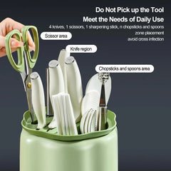 360 Degree Rotating Knife Holder with Large Capacity Kitchen Storage Rack