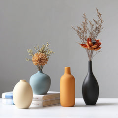 Modern Ceramic Vase Set Three Piece Floral Decor for Living Room
