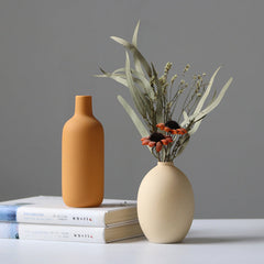 Modern Ceramic Vase Set Three Piece Floral Decor for Living Room
