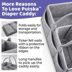 Portable Baby Diaper Caddy Organizer Storage Bag for Nursery and Car