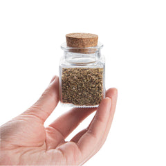 Clear Glass Herb Storage Jars with Cork Lids 10 Piece Set
