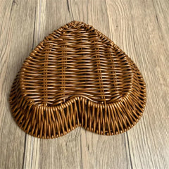 Handwoven Rattan Fruit Basket Storage Box for Tabletop Home Organization