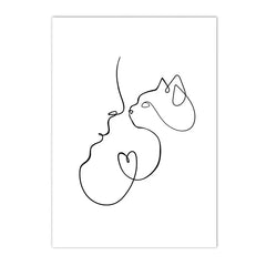 Minimalist Pet Canvas Poster Black White Nordic Wall Art Print