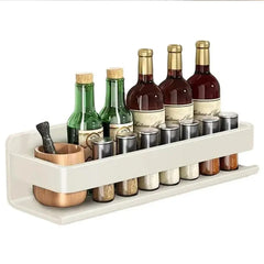 Wall Mounted Bathroom Shelf Spice Rack Shampoo and Kitchen Organizer