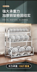 Stainless Steel Kitchen Storage Rack with Spice Jar and Knife Holder