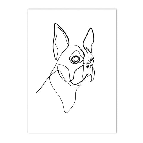 Minimalist Pet Canvas Poster Black White Nordic Wall Art Print