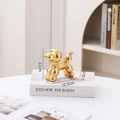 Ceramic Guest Dog Figurine Nordic Animal Sculpture for Home Office Decor