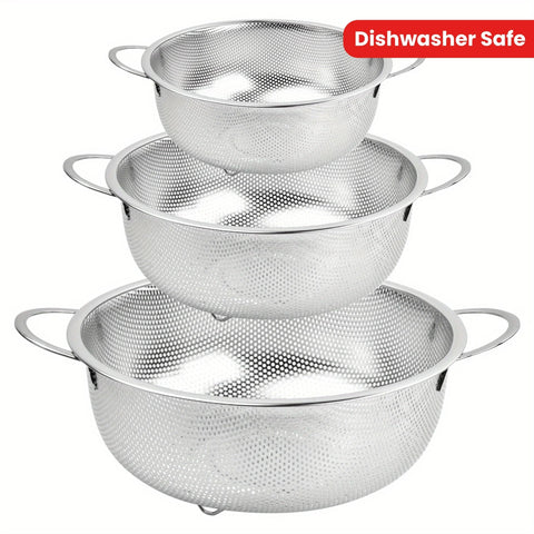 Stainless Steel Fine Mesh Strainer Basket Colander Set with Handles