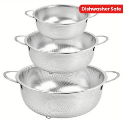 Stainless Steel Fine Mesh Strainer Basket Colander Set with Handles
