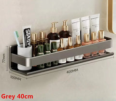 Wall Mounted Bathroom Shelf Spice Rack Shampoo and Kitchen Organizer