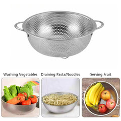 Stainless Steel Fine Mesh Strainer Basket Colander Set with Handles