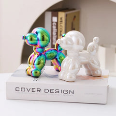 Ceramic Guest Dog Figurine Nordic Animal Sculpture for Home Office Decor