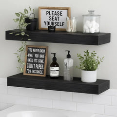 Solid Wood Solid Wooden Floating Shelves Wall Mounted Storage Rack Wall Mounted Bookshelf Floating Design Book Shelf