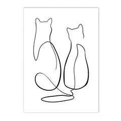 Minimalist Pet Canvas Poster Black White Nordic Wall Art Print