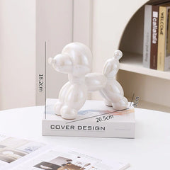 Ceramic Guest Dog Figurine Nordic Animal Sculpture for Home Office Decor