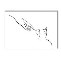Minimalist Pet Canvas Poster Black White Nordic Wall Art Print